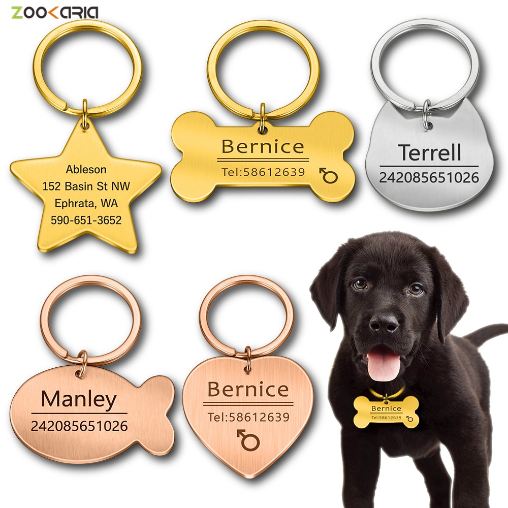 Personalized-Cat-Dog-Pet-ID-Tag-Keychain-Engraved-Pet-ID-Name-for-Cat-Puppy-Dog-Collar