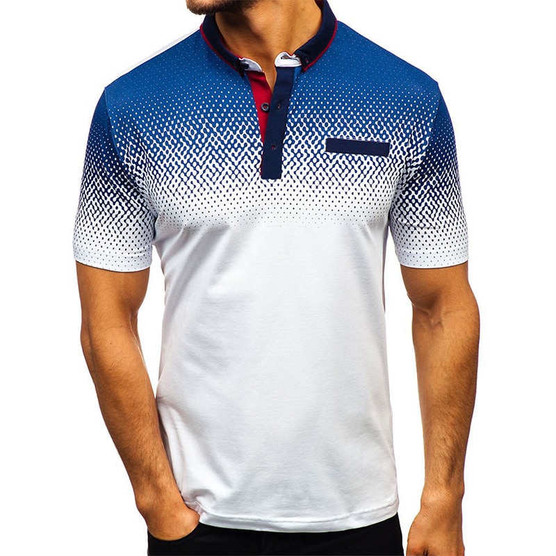 Aoliwen-brand-men-2019-The-New-men-printing-polo-Gradient-high-quality-95-cotton-summer-casual