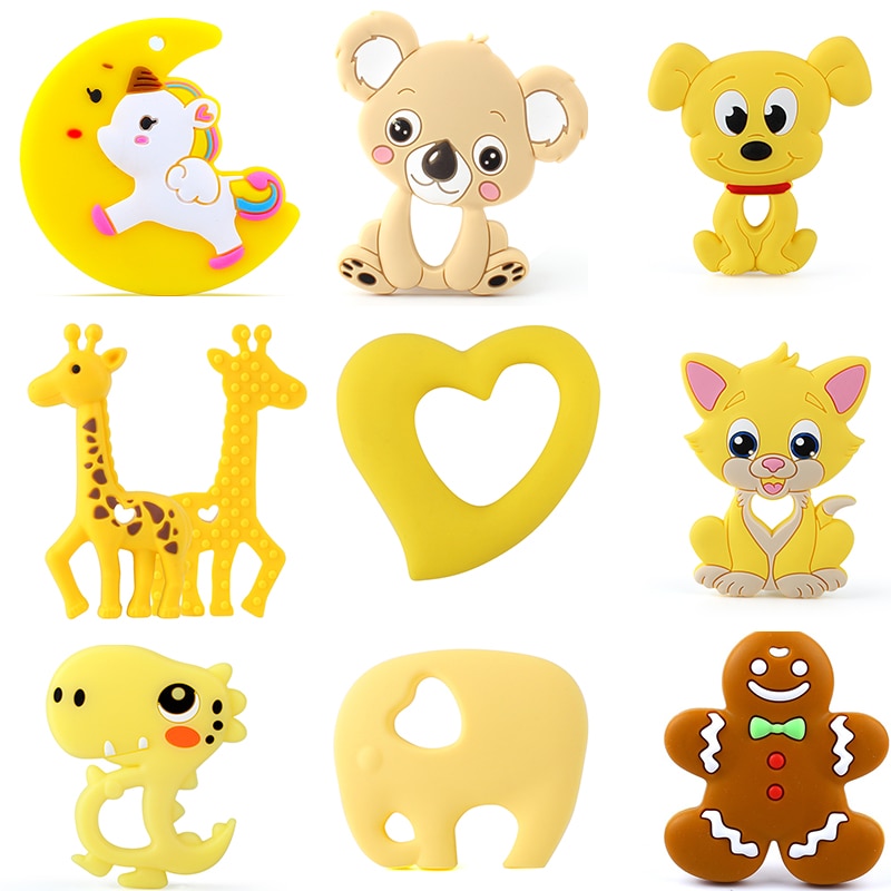 Keep-Grow-1pcs-Baby-Animal-Silicone-Teethers-Dog-Dinosaur-Koala-Baby-Teething-Product-Accessories-For-Pacifier