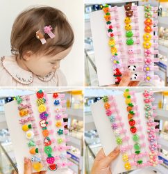 10-20-30-40-Pcs-Set-Baby-Girls-Cute-Cartoon-Fruit-Flower-Ornament-Hair-Clips-Children