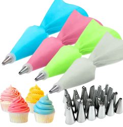 8-26Pcs-Set-Silicone-Pastry-Bag-Tips-Kitchen-Cake-Icing-Piping-Cream-Cake-Decorating-Tools-Reusable