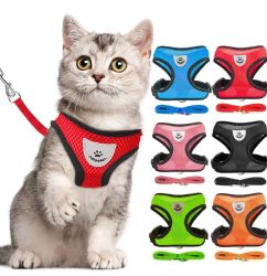 Cat-Adjustable-Harness-Polyester-Mesh-Soft-Breathable-Vest-Walking-Lead-Leash-For-Small-Medium-Dog-Cats